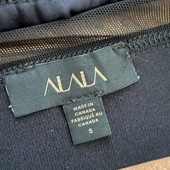 Alala Thermal Sports Bra Sz Small Black High Neck Sheer Mesh Back Wire Free - Picture 11 of 11